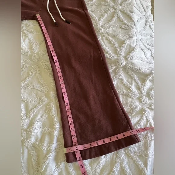 Soucy EZ Joggers Wide Leg Brown Pima Cotton Cozy Sweats Size Small - Picture 9 of 9